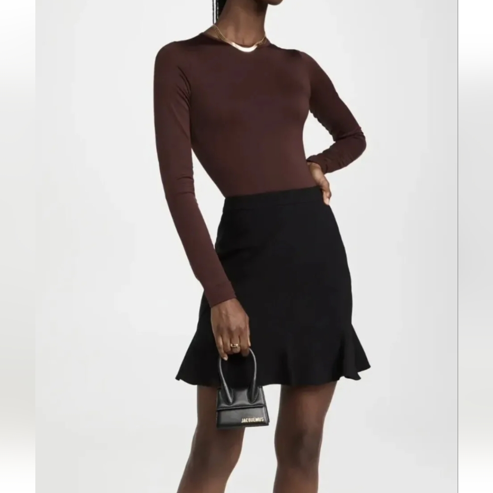 Theory Women's Diagonal Stripe Mini Black Skirt - Fully Lined